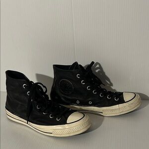 Converse All Star Black Leather Sneakers unisex